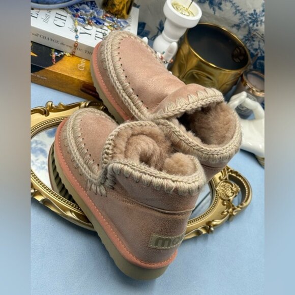 🆕 MOU 🧿 NWOT WOB Metallic Peach Eskimo Ankle Boot, *MIX PAIR SZ 37(L) & 38(R)* - Picture 9 of 15